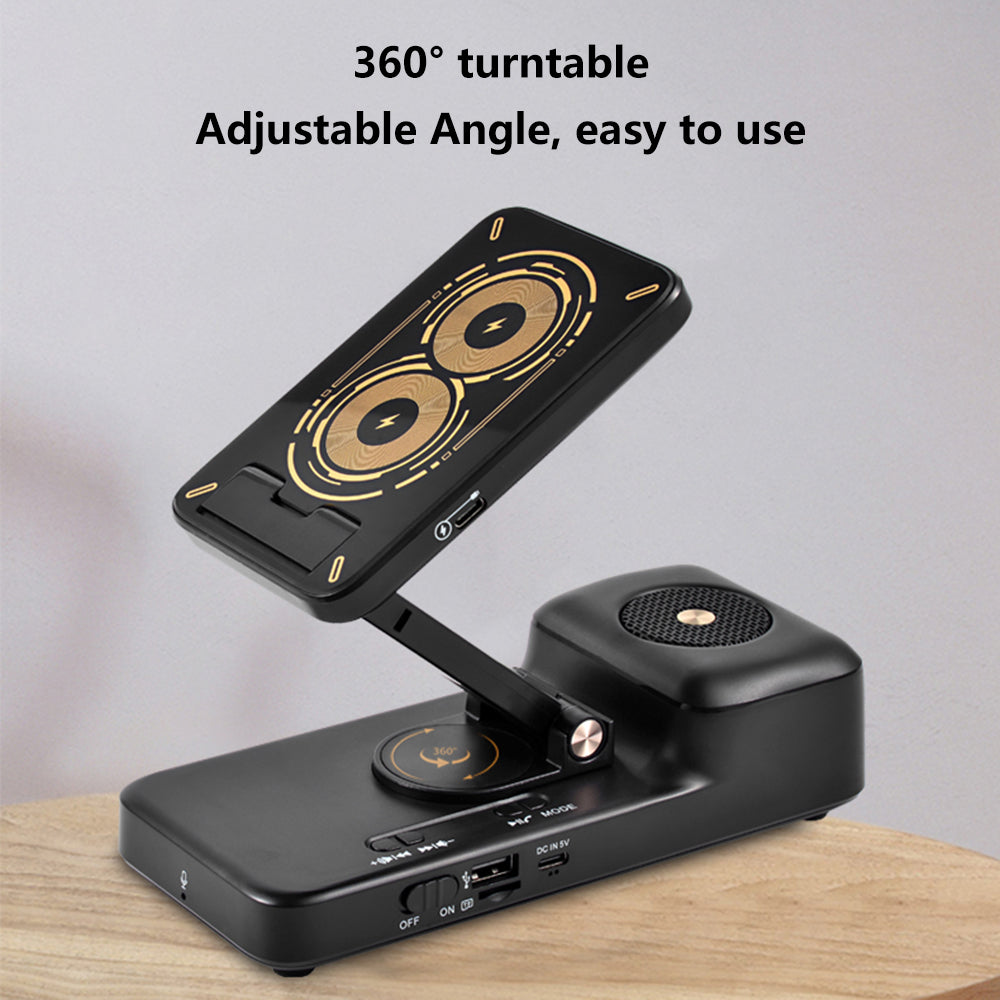 F21 Wireless Charger 15W Charging Station with Bluetooth Speaker Breathable Phone Holder F21 Wireless Charger 15W Charging Station with Bluetooth Speaker Breathable Phone Holder